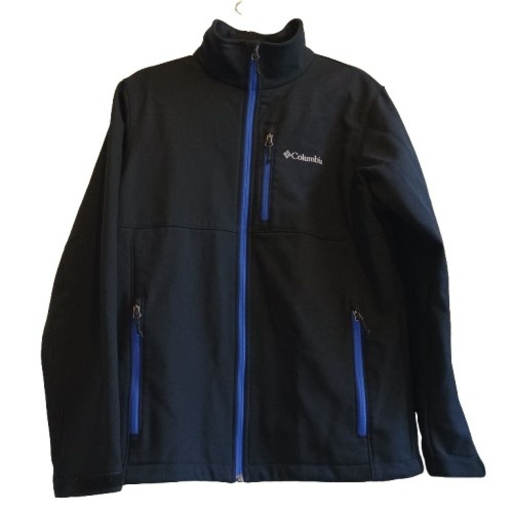 Columbia Mens Softshell Jacket Full Zip Black Blue - Size M